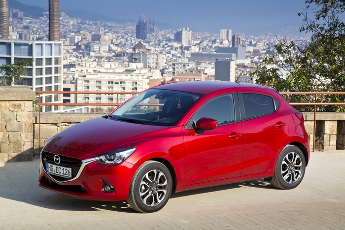 Red Mazda 2 Hatchback in Barcelona