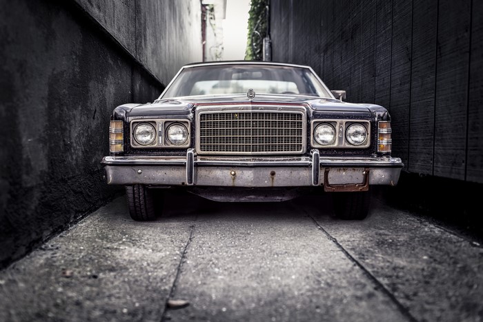 4K Retro Ford Car Front View