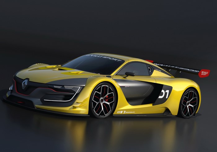 Yellow Renault R.S. 01 race car with racing decals
