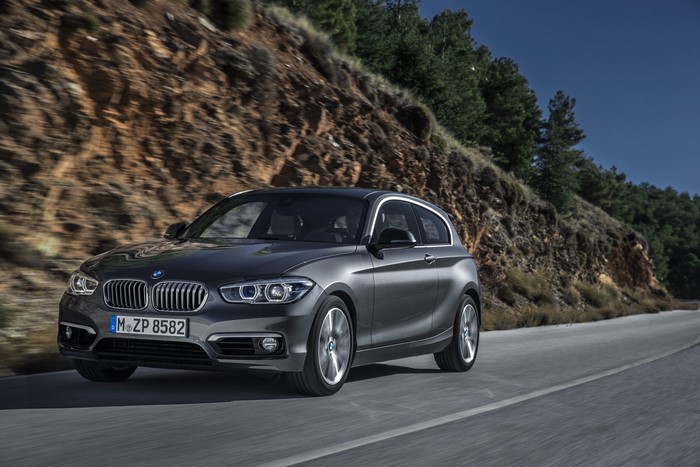 2015 BMW 120d Urban Line driving on a road