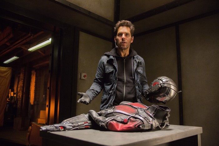 Paul Rudd as Ant-Man with Ant-Man suit and helmet