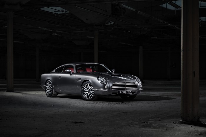 David Brown Automotive Speedback GT in a dark warehouse