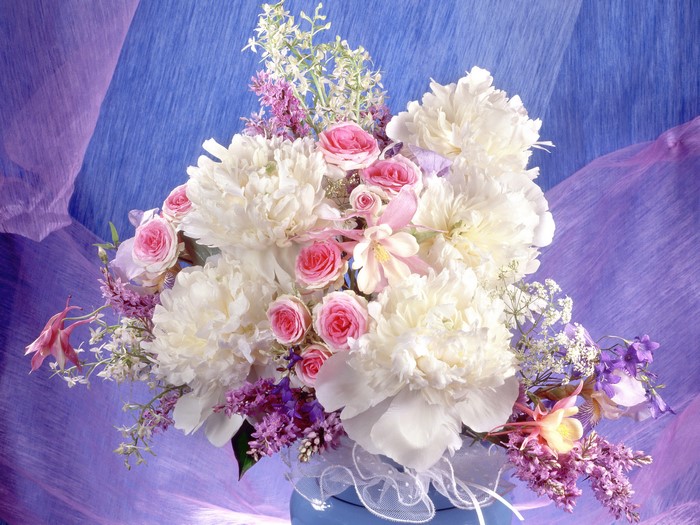 Bouquet of Peonies and Roses