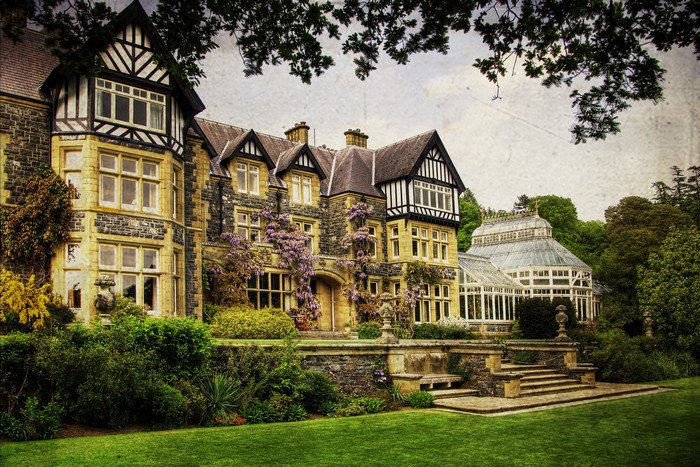 Bodnant Gardens, United Kingdom, a historic house with a conservatory