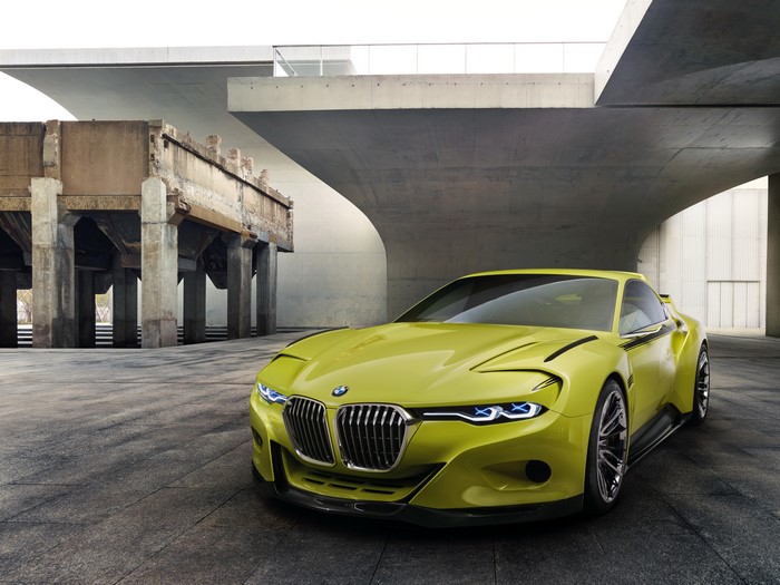 Yellow-green BMW 3.0 CSL concept car