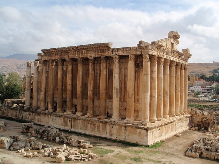 Temple of Bacchus ruins in Baalbek, Lebanon
