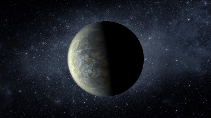 Planet in space with stars