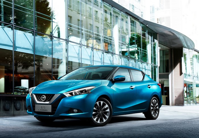 Nissan Lannia sedan, light blue metallic