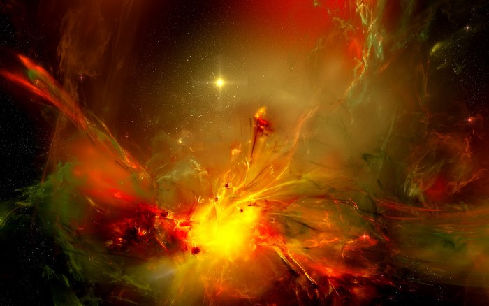 Explosion of color in deep space nebula