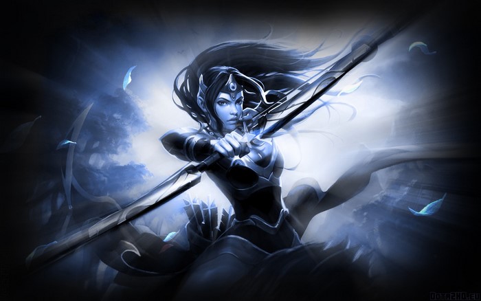 Mirana from DOTA 2 with a bow