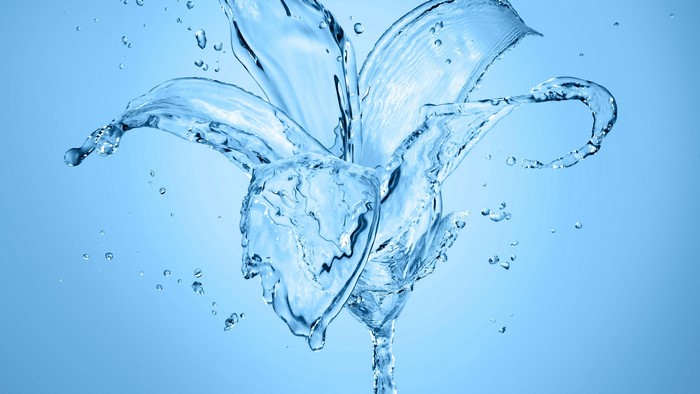 Water splash forming a lily flower