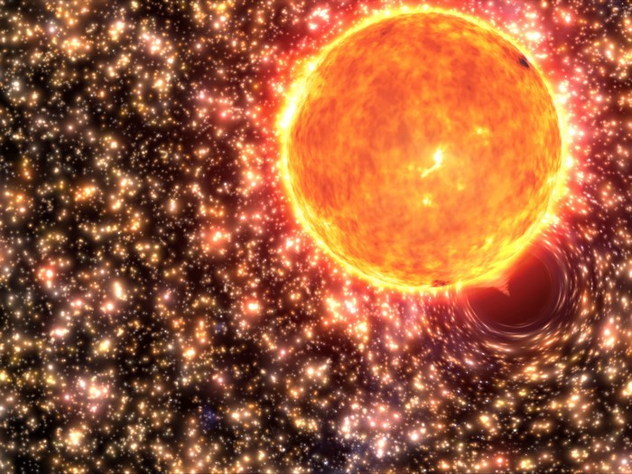 Sun and black hole in a star-filled galaxy