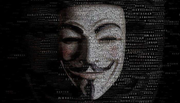 Anonymous mask made of names