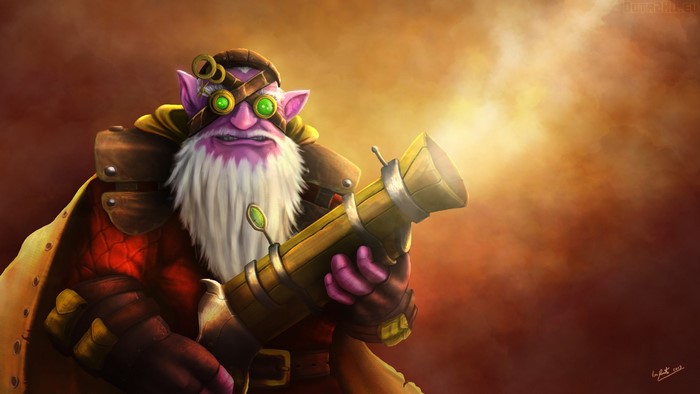 Kardel Sharpeye from DOTA 2 holding a rifle