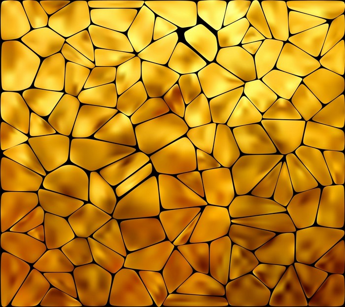 Golden mosaic texture with black grout