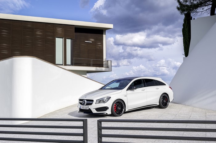 White Mercedes-Benz CLA 45 AMG Shooting Brake