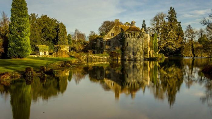 Scotney Castle reflected in the water