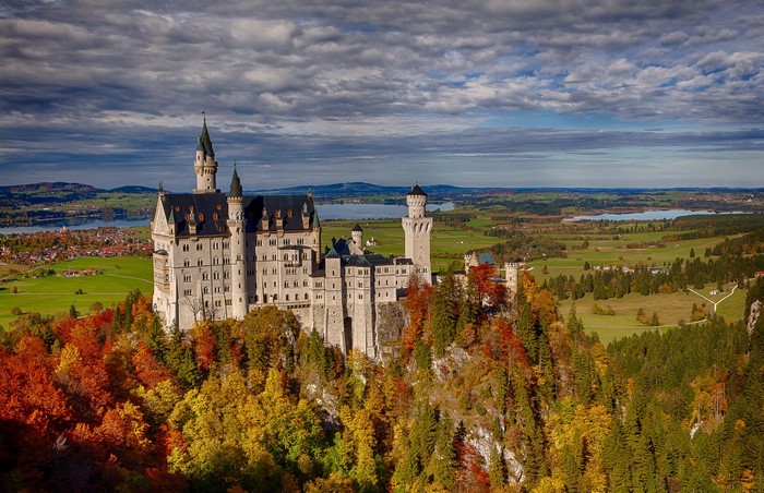 Neuschwanstein Castle in Bavaria during Autumn