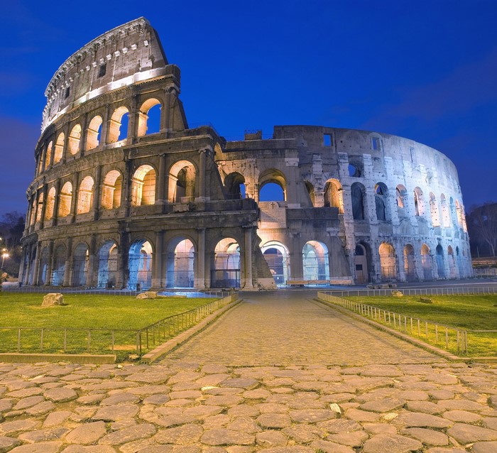 The Colosseum in Rome at Night