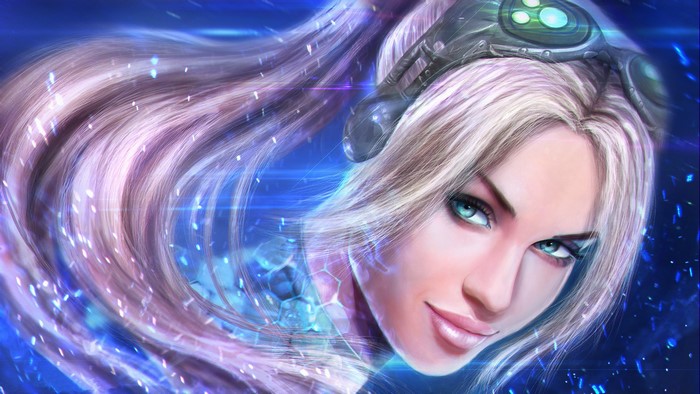 Kerrigan from StarCraft 2 with blonde hair