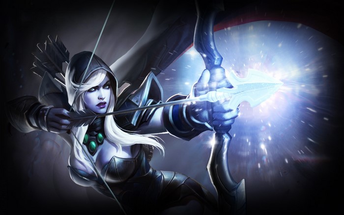 Drow Ranger from DOTA 2 with bow and arrow