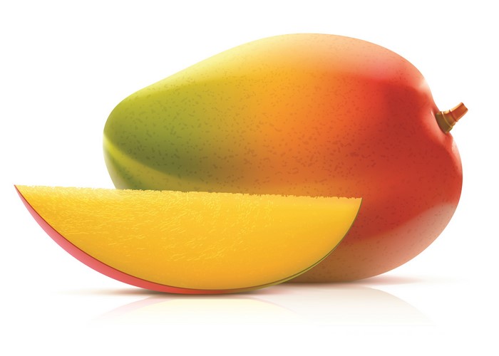 Mango fruit with a slice