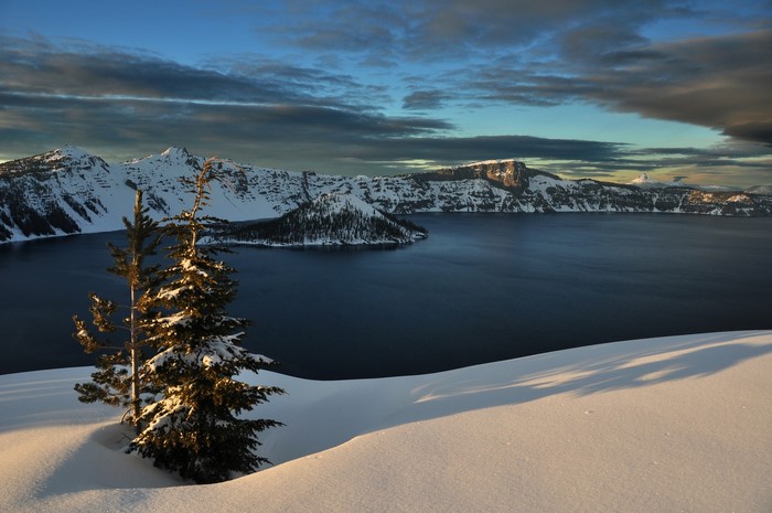 Crater Lake National Park in Winter