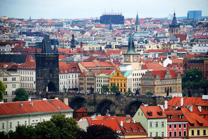 Charles Bridge and Old Town Prague cityscape