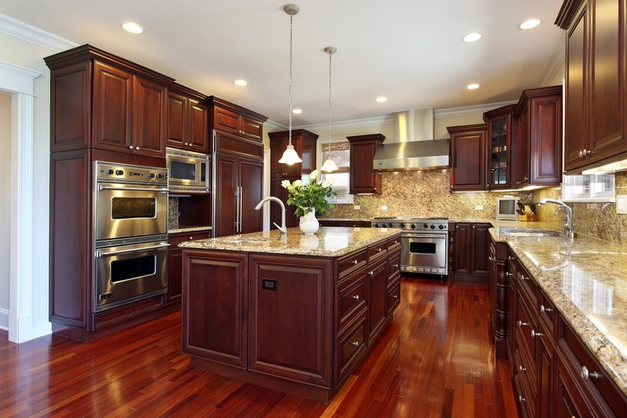 Luxury Cherry Wood Kitchen with Granite Countertops