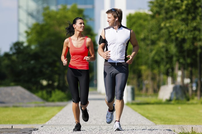 Man and Woman Running