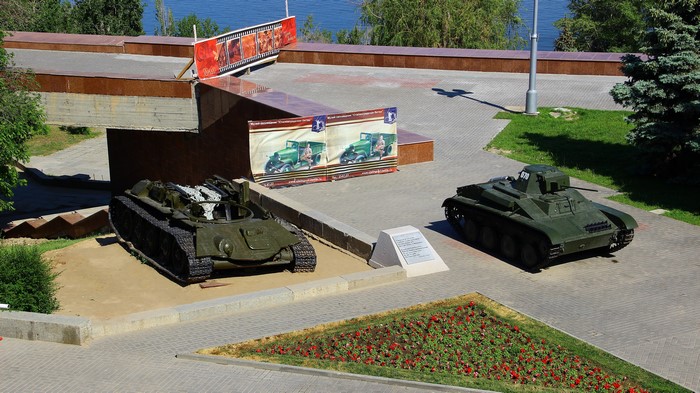 Monuments with Tanks at Panorama Museum The Battle of Stalingrad
