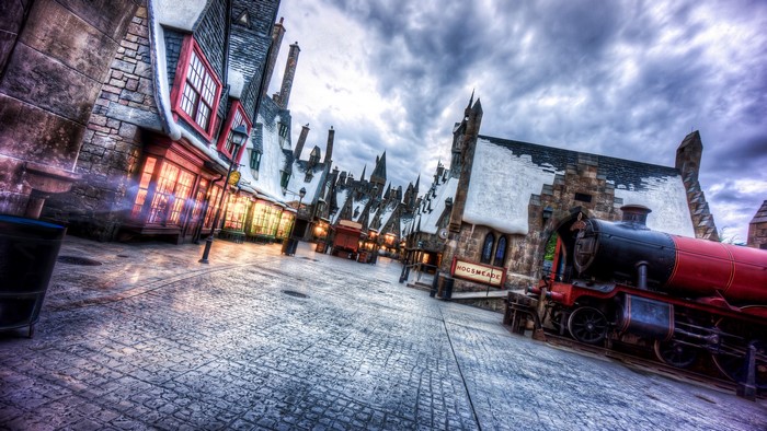 Wizarding World of Harry Potter Train Station in Winter