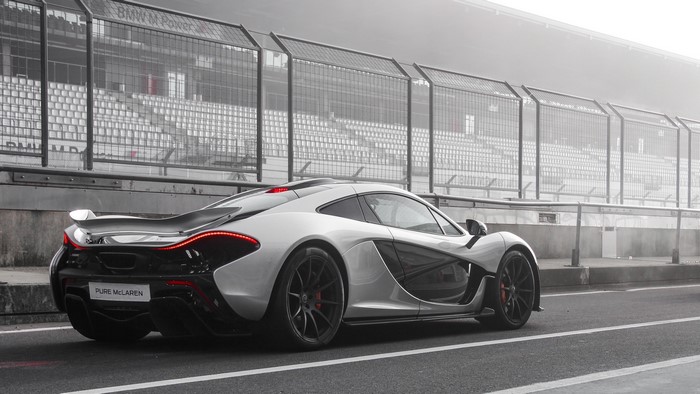 McLaren P1 Hybrid Sports Car on Race Track