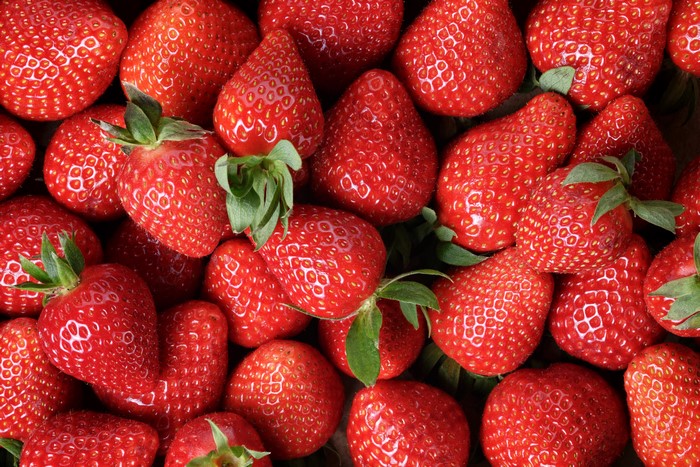 Close-up of fresh red strawberries