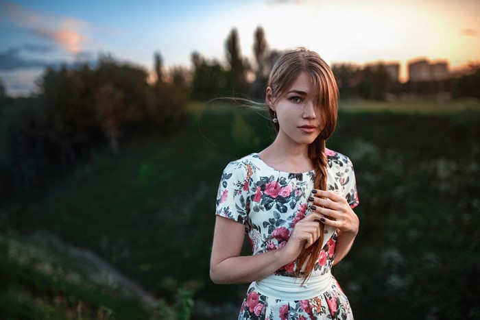 Young woman with braid hair by Georgiy Chernyadyev