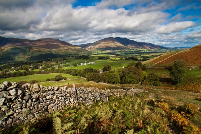 Rolling hills and fields near Keswick, United Kingdom