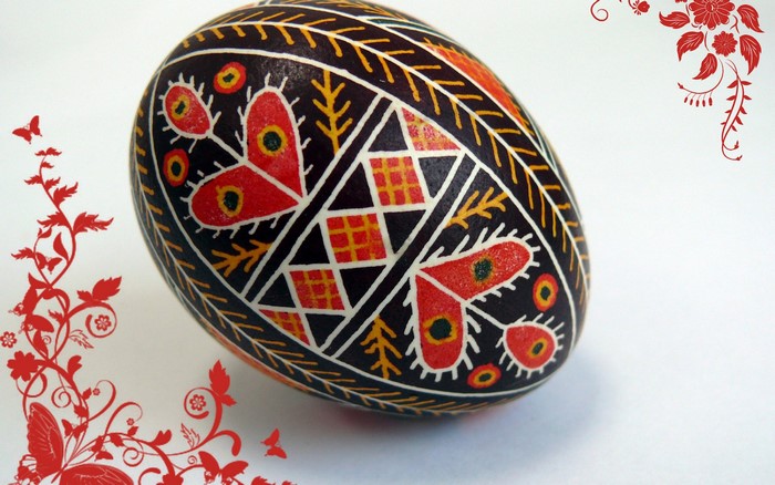 Decorated Easter Egg with Floral Motifs