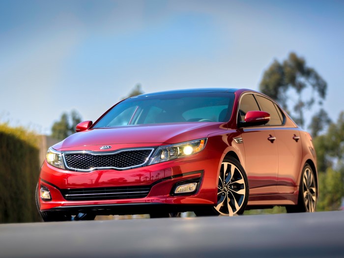 Red Kia Optima Turbo Sedan
