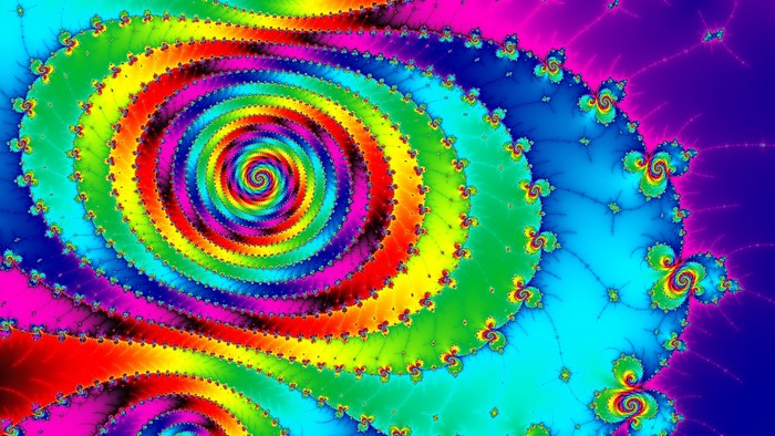 Colorful fractal spiral with intricate details