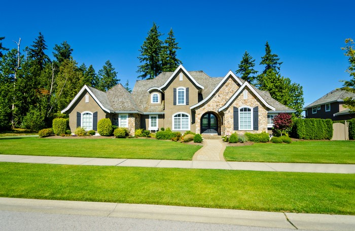 Luxury Mansion with a Manicured Lawn