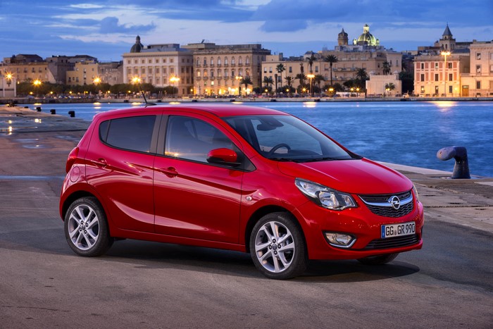 Red Opel Karl 2015 Metallic Side View