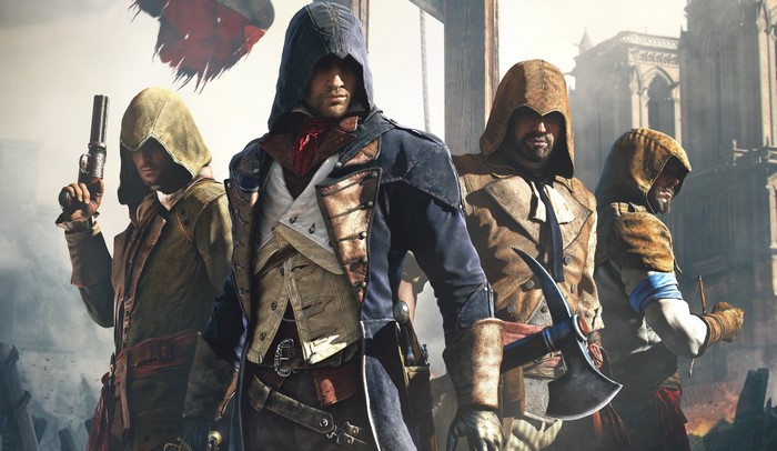 Assassin's Creed Unity characters with weapons