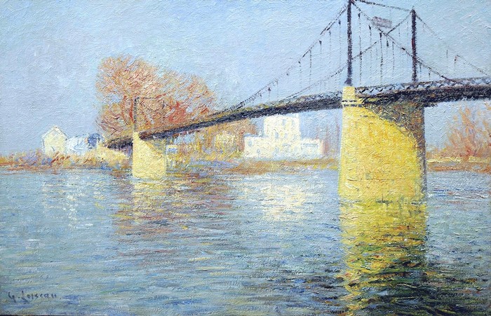 Suspension Bridge in Triel-sur-Seine by Gustave Loiseau