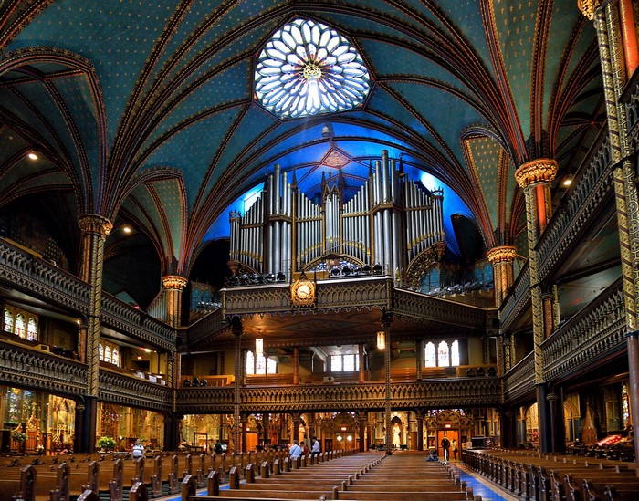 Interior of Notre-Dame Basilica Montreal, Canada