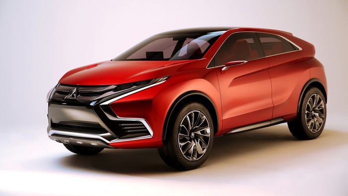 Red 2015 Mitsubishi Concept XR-PHEV Side View