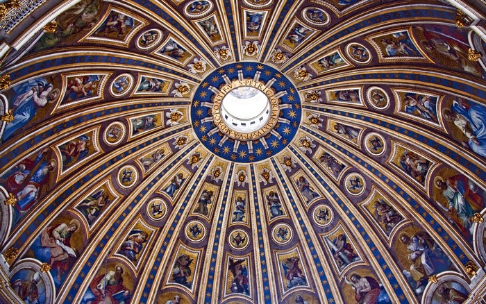 Interior dome of St. Peter's Basilica, Vatican City