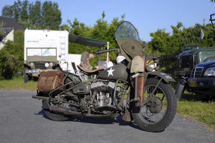 Harley-Davidson WLA motorcycle with military markings