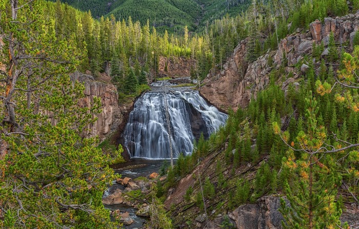 Gibbon Falls in Yellowstone National Park