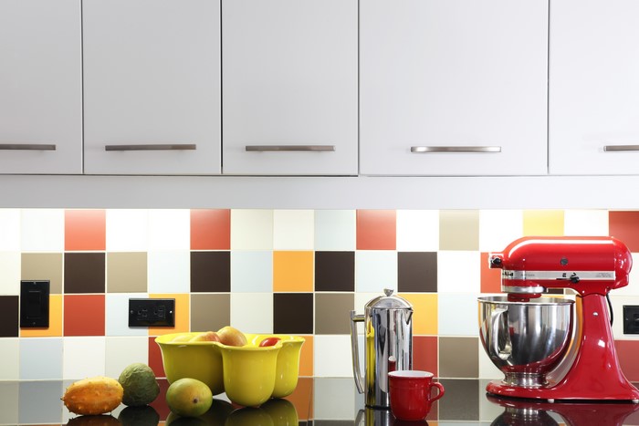 Kitchen Counter with Mixer and Fruit
