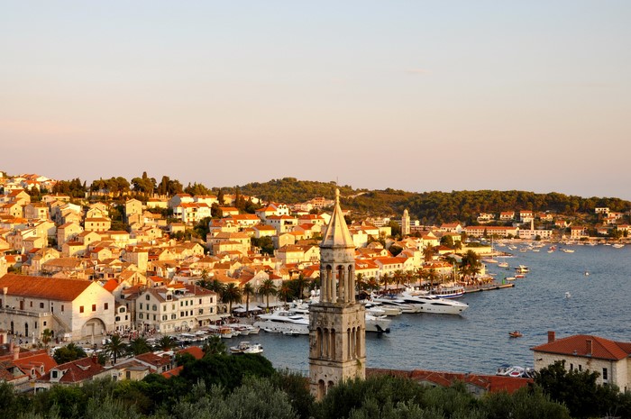 Hvar Island Croatia Coastal Town with Marina